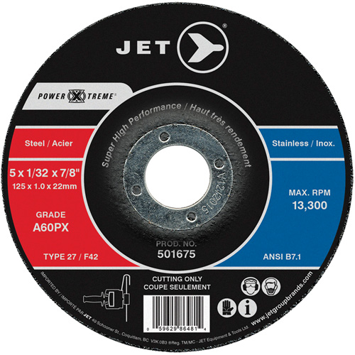 A60PX Power-Xtreme Cut-Off Wheel, 4-1/2" x 3/64", 7/8" Arbor, Type 27, 13300 RPM Kelford