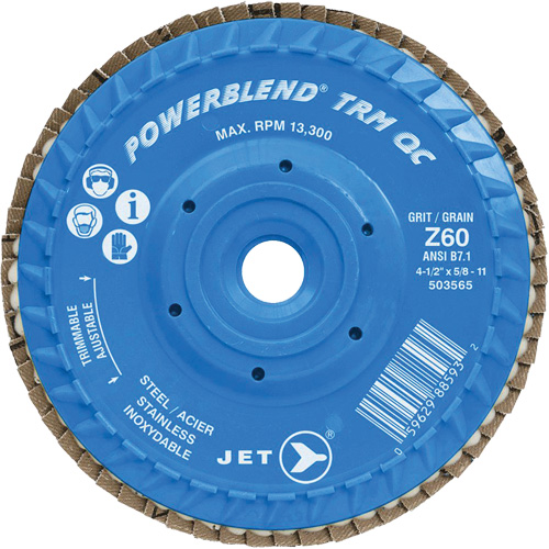 Disque &agrave; feuillets PowerBlend TRM QC ajustable, 4-1/2" x 5/8"-11, Type 27, Grain Z60, Alumine de zirconium Kelford