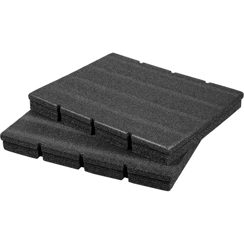 D&eacute;coupes en mousse personnalisables pour les tiroirs des boîtes &agrave; outils PackOut Kelford