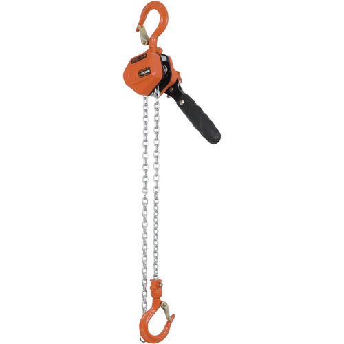 KLP-25-5 KLP Series Lever Chain Hoists, 5' Lift, 500 lbs. (0.25 tons) Capacity, Steel Chain Kelford