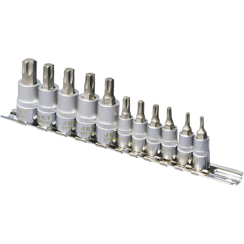 SS1438-11T Jeu de douilles chrom&eacute;es, Torx, Prise 1/4"/3/8", 10 mr Kelford