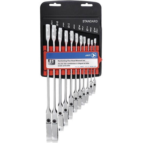RCWS-11FS Flex Head Wrench Sets, Combination/Flex Head, 11 Pieces, Imperial Kelford