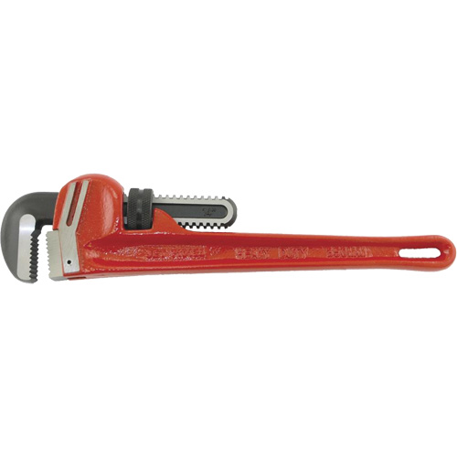 PW-14 Steel Pipe Wrenches - Chrome Molybdenum Jaw, 2-7/16" Jaw Capacity, 14" Long, Chrome Finish Kelford