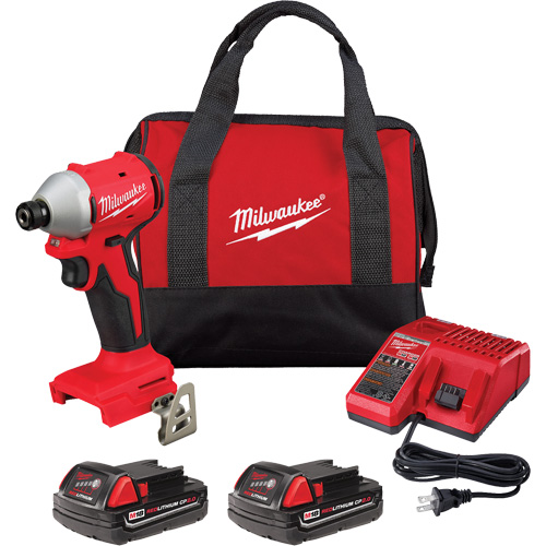 Ensemble tournevis &agrave; chocs hexagonaux compacts &agrave; 3 vitesses sans balai M18, Lithium-ion, 18 V, Mandrin 1/4", Couple 1700 lb-po Kelford