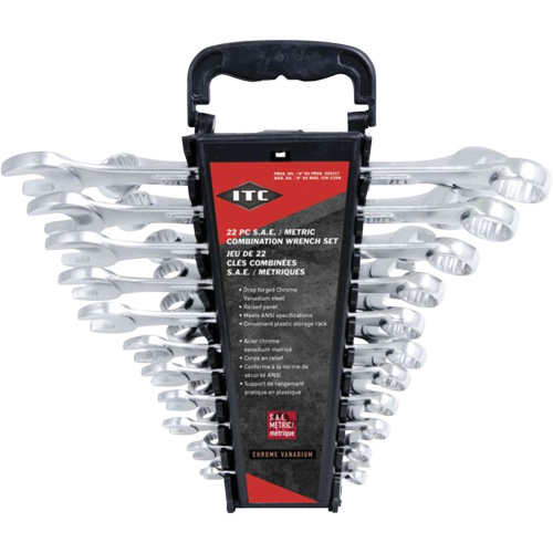 ICW-22SM Wrench Set, Combination, 22 Pieces, Imperial and Metric Kelford