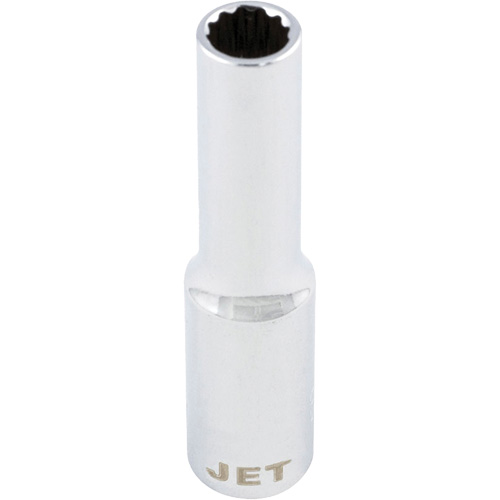 Douille chrom&eacute;e, 8 mm, Prise 1/4", 12 pans, Profond Kelford