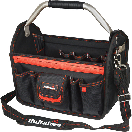 Porte-outils de 14" &agrave; dessus ouvert, Polyester balistique, Noir/Rouge Kelford