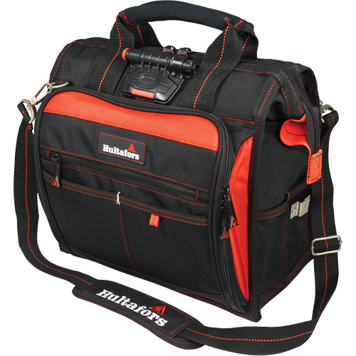 Lighted Technician's Tool Bag, Ballistic Polyester, Black/Red Kelford