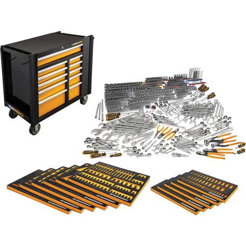 Ensemble d'outils manuels pour maître m&eacute;canicien & poste de travail mobile, 614 morceaux Kelford