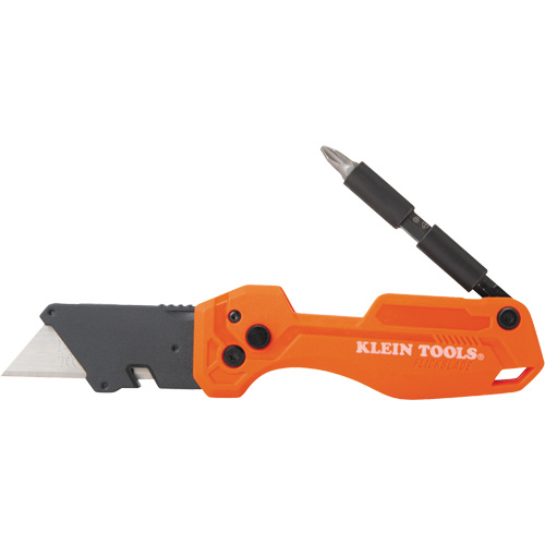 Folding Utility Knife With Driver, 1" Blade, Steel Blade, Plastic Handle Kelford