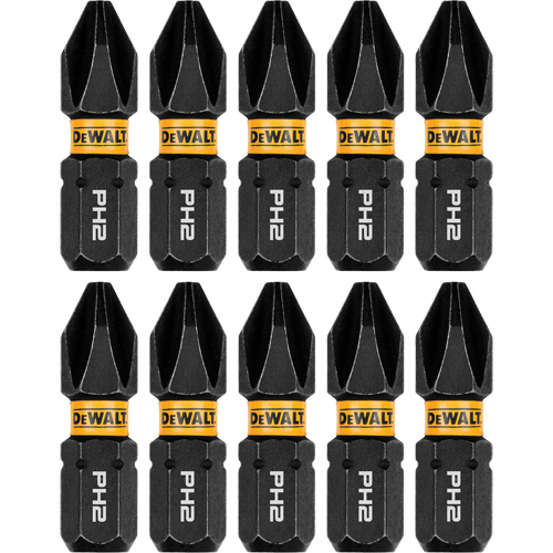 10-Piece FLEXTORQ&reg; Impact Driver Bit Set, Phillips, #2 Tip, 1/4" Drive Size, 1" Length Kelford