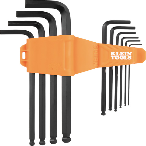 L-Style Long Ball-End Hex Key Set, 10 Pcs., Metric Kelford