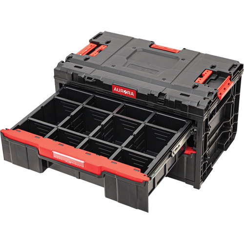 Boîte &agrave; outils &agrave; 2 tiroirs Arx, 23-1/10" x 15" x 13-2/5', Noir Kelford