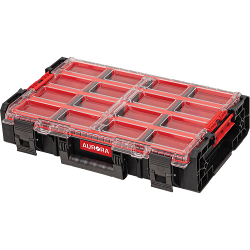 Arx X-Large Organizer with Long Bins, 23" x 15-1/5" x 5", Black Kelford