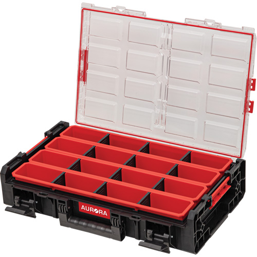 Arx X-Large Organizer with Long Bins, 23" x 15-1/5" x 5", Black Kelford