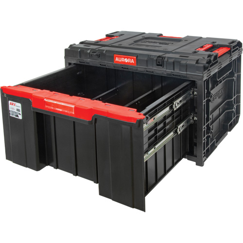 Arx&reg; Single Drawer Toolbox, 11-1/5" W x 18-3/10" D x 9-1/10" H, Black/Red Kelford