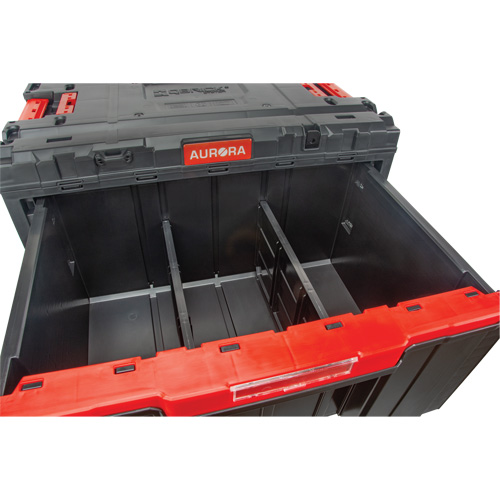 Arx&reg; Single Drawer Toolbox, 11-1/5" W x 18-3/10" D x 9-1/10" H, Black/Red Kelford