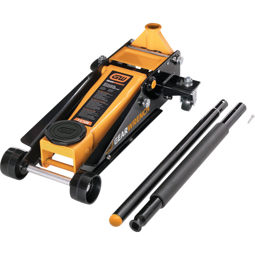 Heavy-Duty Floor Jack, 3 Ton(s) Capacity, 5-1/4" Lowered, 18-1/4" Raised, Manual Hydraulic Kelford
