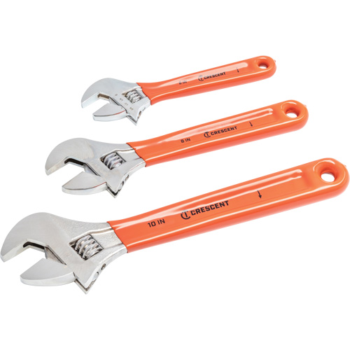 Cushion Grip Wrench Set, Adjustable, 3 Pieces Kelford