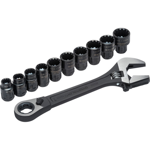 Ensemble de cannelure & cl&eacute; ajustable Pass-Thru X6 11 mcx, 13" lo, la max. 2-27/50", Phosphate noir Kelford