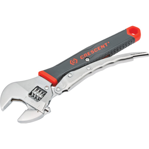 Locking Adjustable Dual Material Wrench, 10" L, 2-18/25" Max Width, Chrome/Polished Kelford