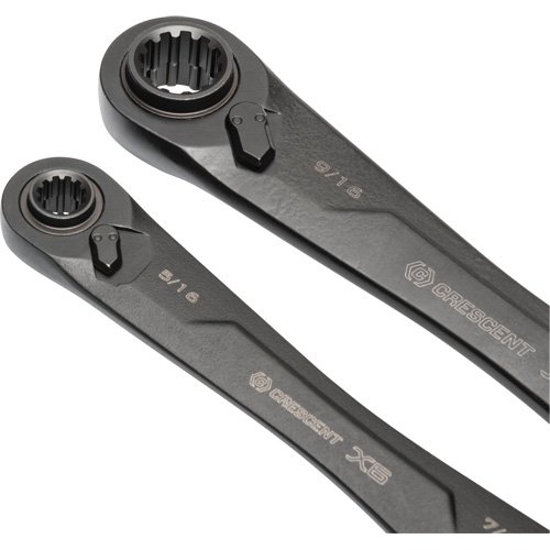 X6 4-in-1 Black Oxide Spline Ratcheting SAE Wrench Set, 2 Pieces, Imperial Kelford