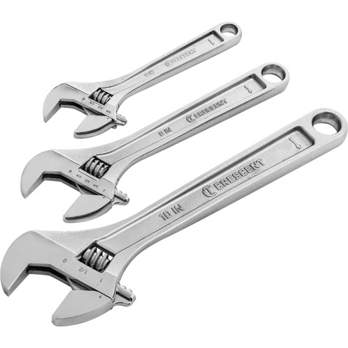 Wrench Set, Adjustable, 3 Pieces, Imperial and Metric Kelford