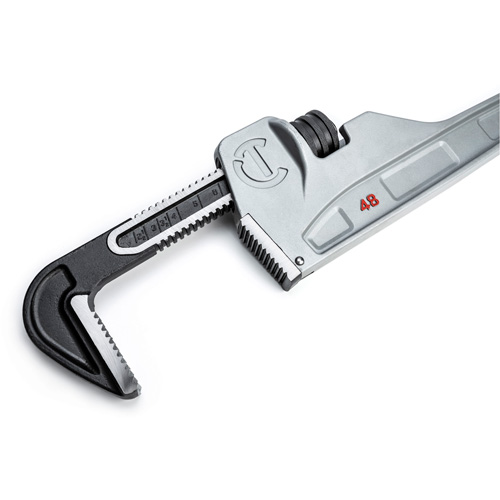 Pipe Wrench, 6" Jaw Capacity, 48" Long, Powder Coated Finish, Non-Ergonomic Handle Kelford