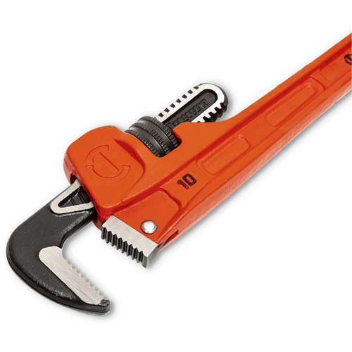 SLIM JAW Pipe Wrench, 1-9/10" Jaw Capacity, 10" Long, Powder Coated Finish, Non-Ergonomic Handle Kelford