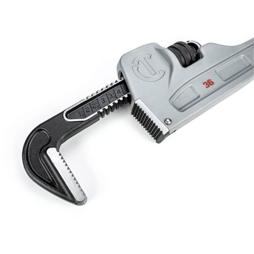 Pipe Wrench, 5" Jaw Capacity, 36" Long, Powder Coated Finish, Non-Ergonomic Handle Kelford