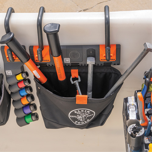 Bucket Work CentreS-Hook Hardware Pouch Module, Nylon, 1 Pockets, Black/Orange Kelford