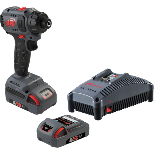 Cordless Compact Screwdriver Kit, 1/4", 37 ft-lbs Max. Torque, 20 V, Lithium-Ion Kelford