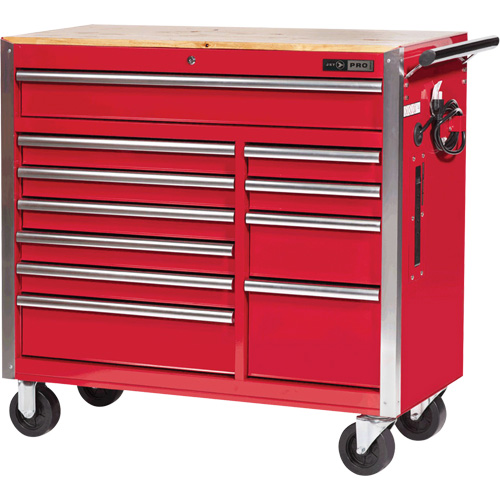 PRC4211 Armoire roulante de s&eacute;rie Pro, 11 tiroirs, 42" la x 18" p x Rouge Kelford