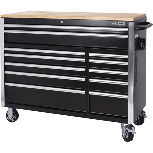 HDRC5212 Armoire mobile de s&eacute;rie HD, 12 tiroirs, 51-1/4" la x 21" p x 40-3/10" h, Noir Kelford