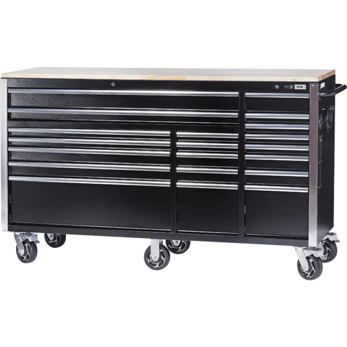HDRC7220 Armoire mobile de s&eacute;rie HD, 20 tiroirs, 72" la x 24" p x 42-3/10" h, Noir Kelford