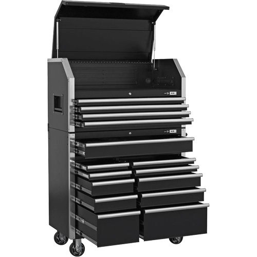 HDCC-4115 HD Series Toolbox Combo, 21-1/2" D x 44-1/5" W x 63-3/10" H, Black Kelford
