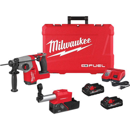 Marteau rotatif FUEL SDS Plus avec ensemble extracteur de poussi&egrave;re, 18 V, 5/8", 1400 tr/min Kelford