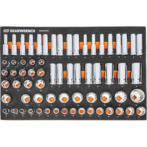 MEGAMOD Metric Mechanics Tool Set in Modular Foam Trays with Rolling Cabinet, 358 Pieces Kelford
