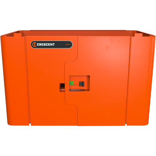 Armoire de rangement s&eacute;curis&eacute;e RAILWORKS en acier avec panneau &agrave; deux portes verrouillables Kelford