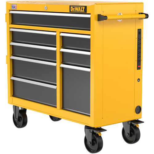 Heavy-Duty Mobile Workstation, 8 Drawers, 40" W x Yellow Kelford
