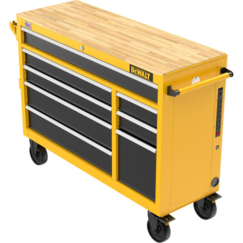 Heavy-Duty Mobile Workstation, 8 Drawers, 52" W x Yellow Kelford