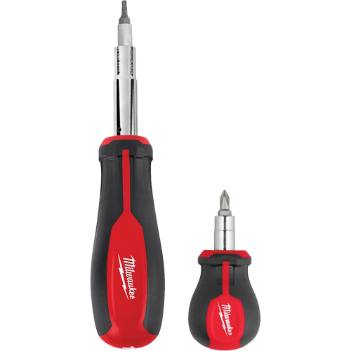 11-in-1 Multi-Bit Screwdriver & 6-in-1 Stubby Multi-Bit Screwdriver Set, 3"/9-4/5" L, Cushion Grip Handle Kelford
