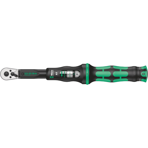 Cl&eacute; dynamom&eacute;trique Click-Torque A 5 avec cliquet r&eacute;versible, &agrave; cliquer, Entraînement 1/4" carr&eacute;, 2.5 - 25 Nm Kelford