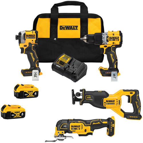 Ensemble combin&eacute; de quatre outils sans balai, Lithium-ion, 20 V Kelford