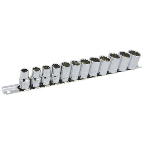 SS3812M-12 12-Point Metric Socket Set, 12 Pcs, 3/8" Drive Size Kelford