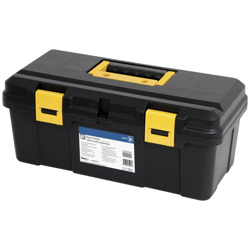 JPTB-19 Plastic Hand Tool Box, 19" W x 9" D x 8" H, Black Kelford
