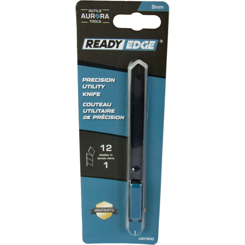 Couteau d'usage g&eacute;n&eacute;ral de 9 mm , Acier inoxydable, Prise en Plastique Kelford