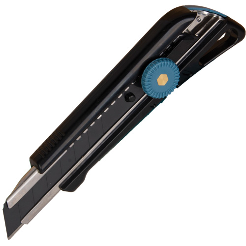 Couteau professionnel de 18 mm avec verrouillage &agrave; cliquet, Acier inoxydable, Robuste, Prise en Plastique Kelford