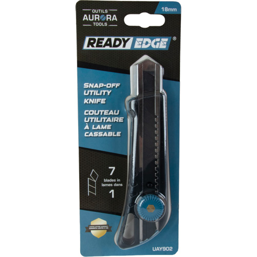 Couteau professionnel de 18 mm avec verrouillage &agrave; cliquet, Acier inoxydable, Robuste, Prise en Plastique Kelford