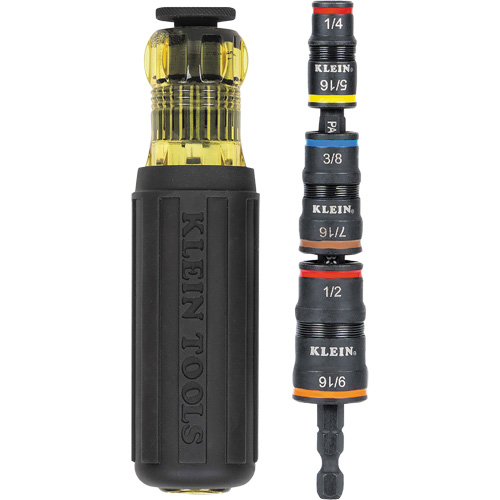 7-in-1 Impact Flip Socket Set with Handle, 1/2"/5/16"/1/4"/7/16"/9/16"/3/8' Drive, 7 Pcs Kelford